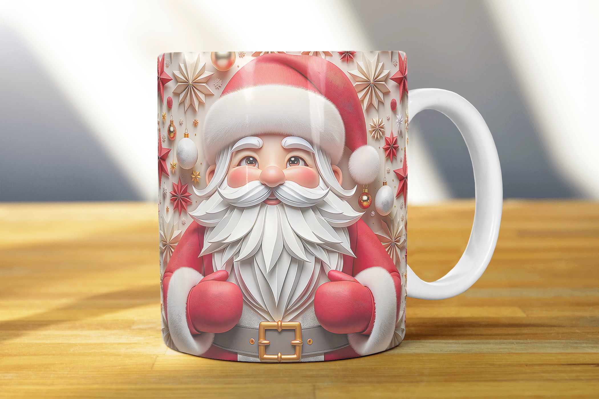 Taza navideña de Papá Noel