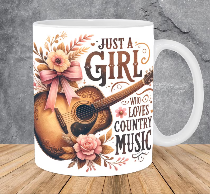 Taza de música country para chicas