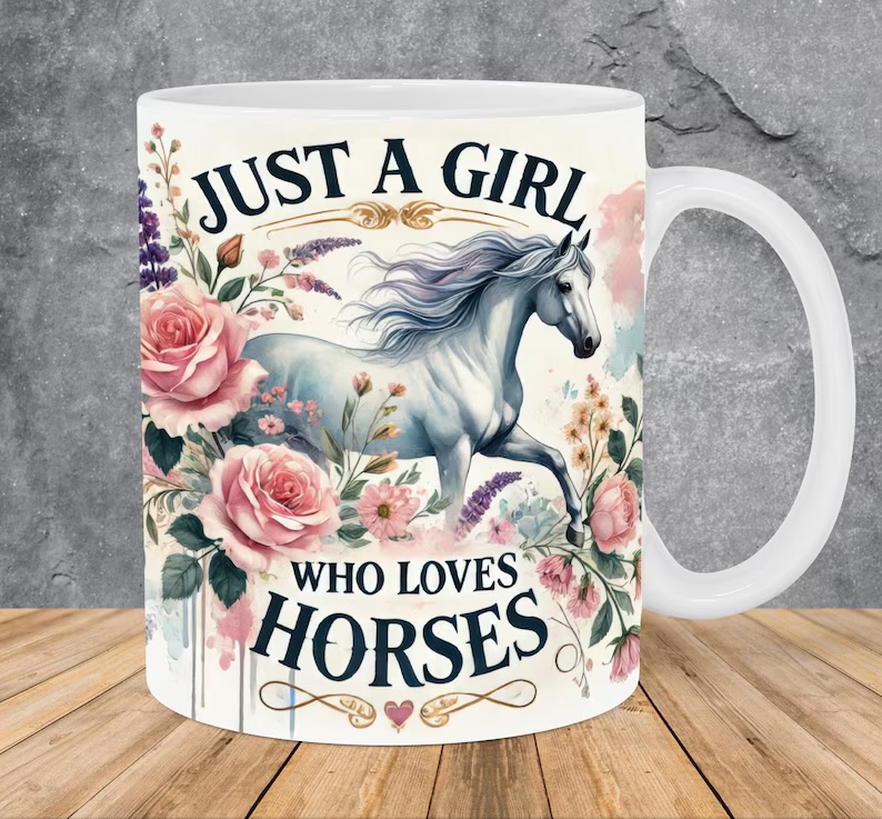 Taza 'Just a Girl Who Loves Horses'