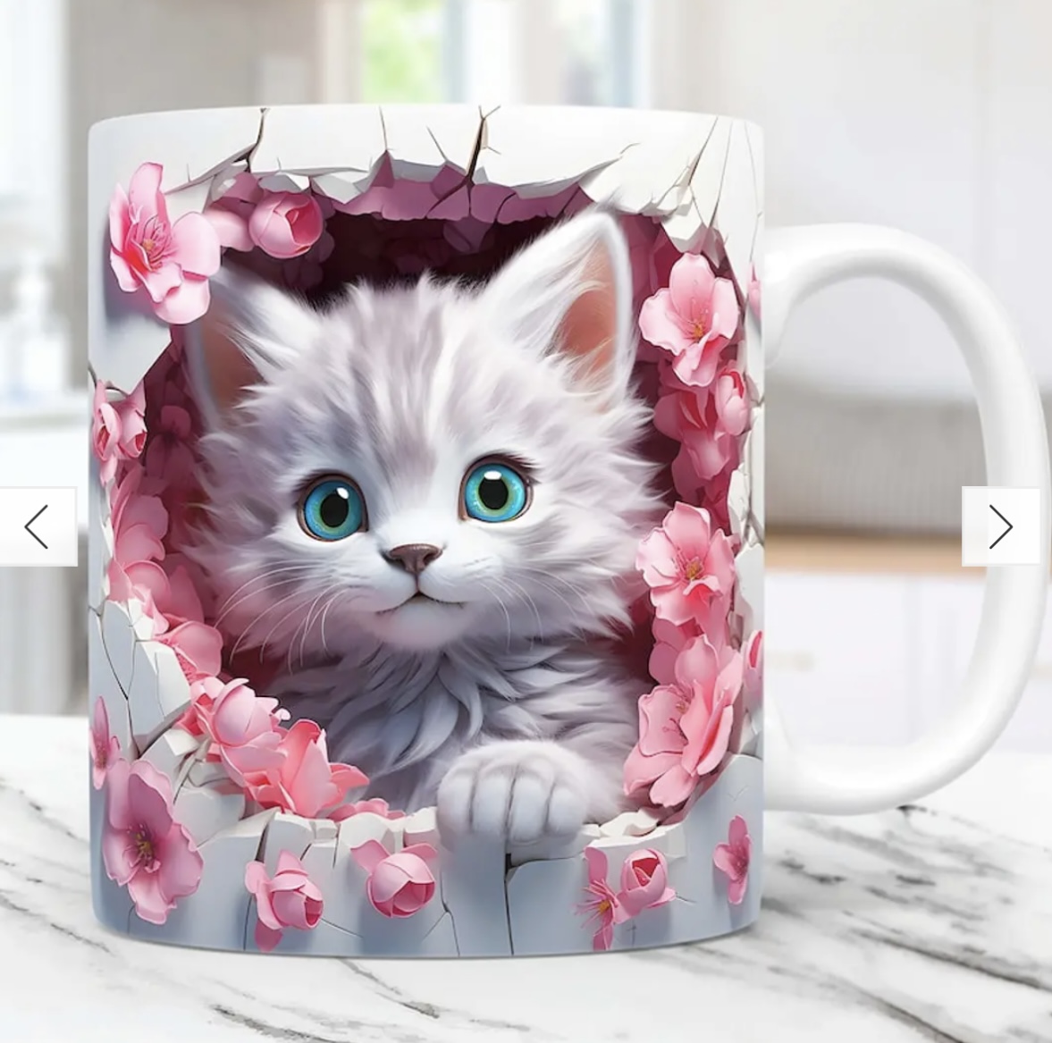 Taza con diseño de gatito
