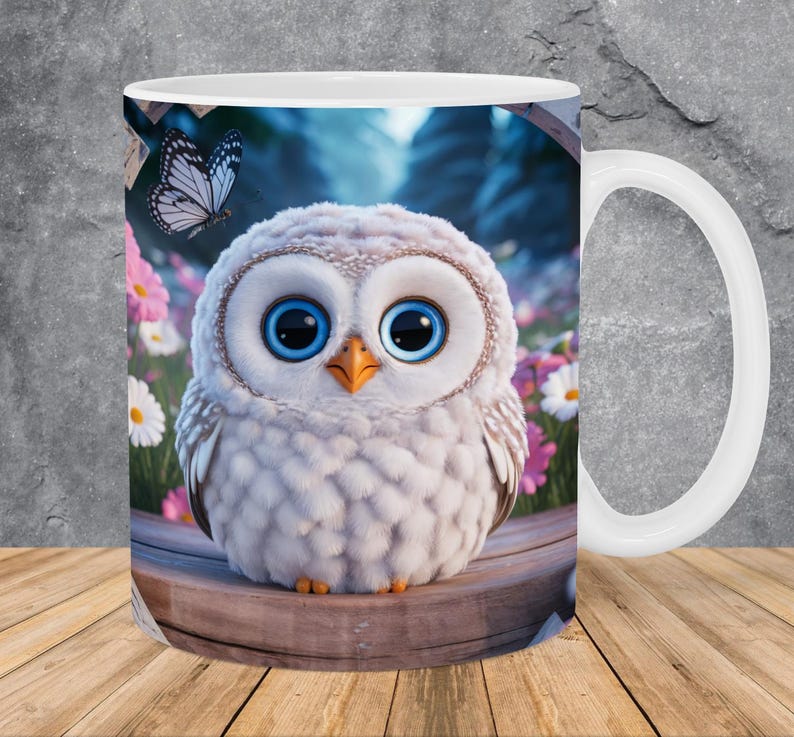 Taza decorativa de búho