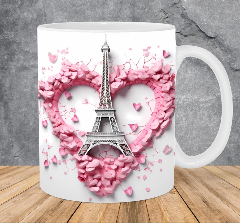 Taza París romántica 3D