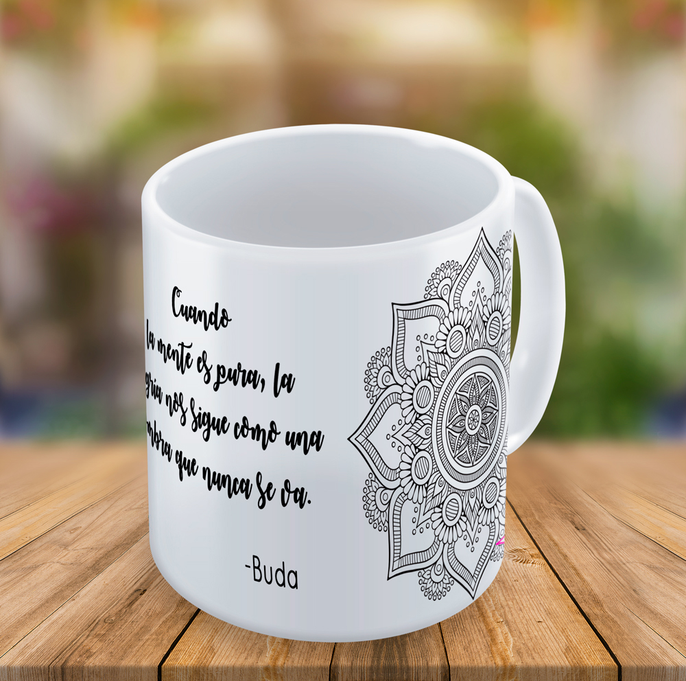 Taza de cerámica con frase inspiradora