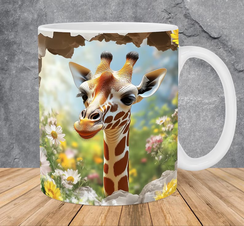 Taza con diseño de jirafa