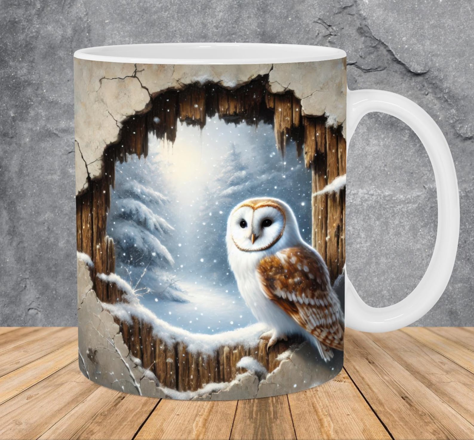 Taza con diseño de búho