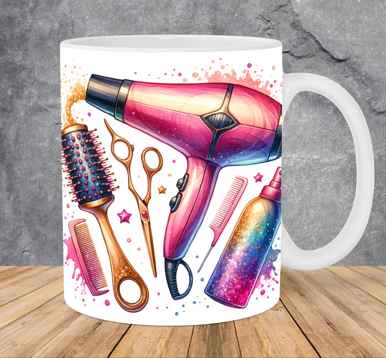 Taza temática de peluquería