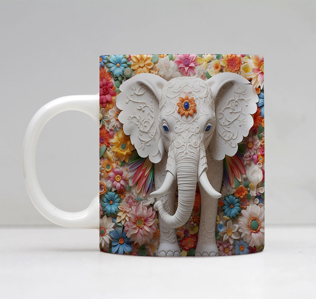 Taza con diseño de elefante