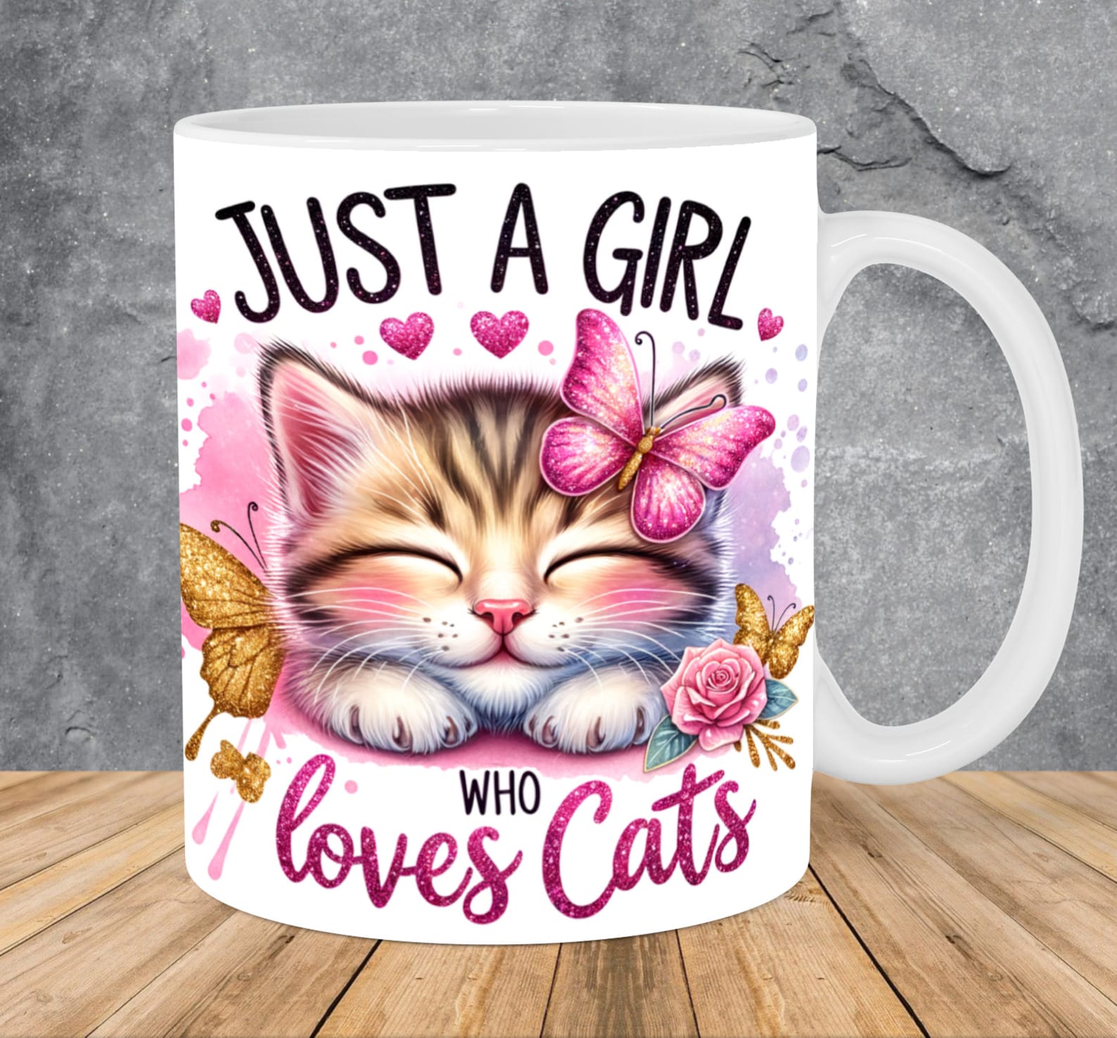 Taza Just a Girl Who Loves Cats