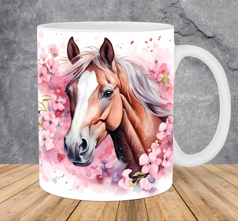 Taza con diseño de caballo