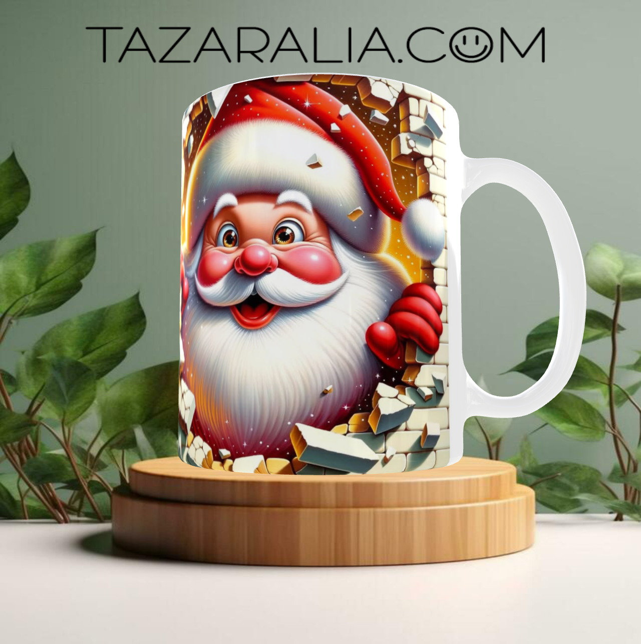 Taza navideña de Papá Noel