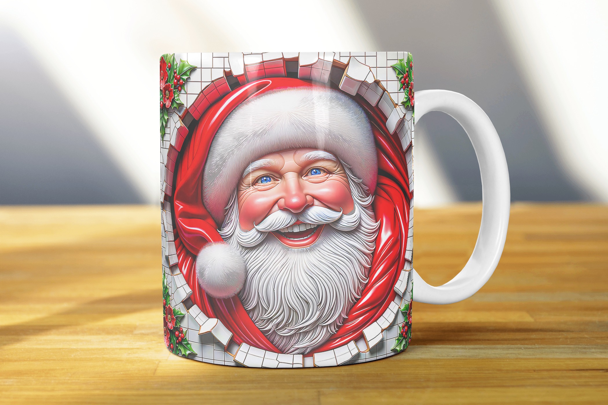 Taza navideña de Papá Noel