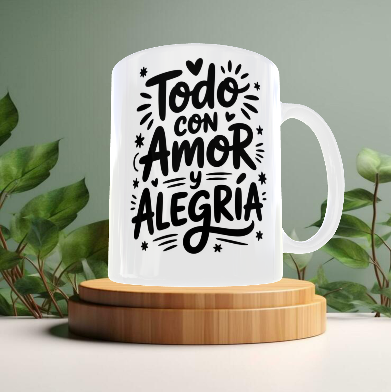 Taza de cerámica con frase motivacional