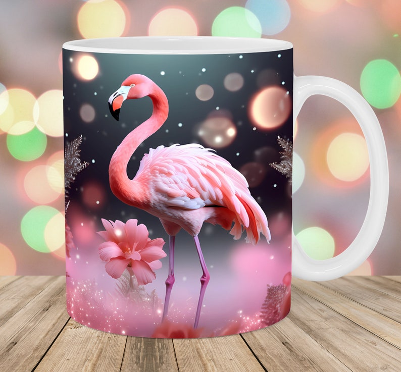 Taza con flamenco rosa
