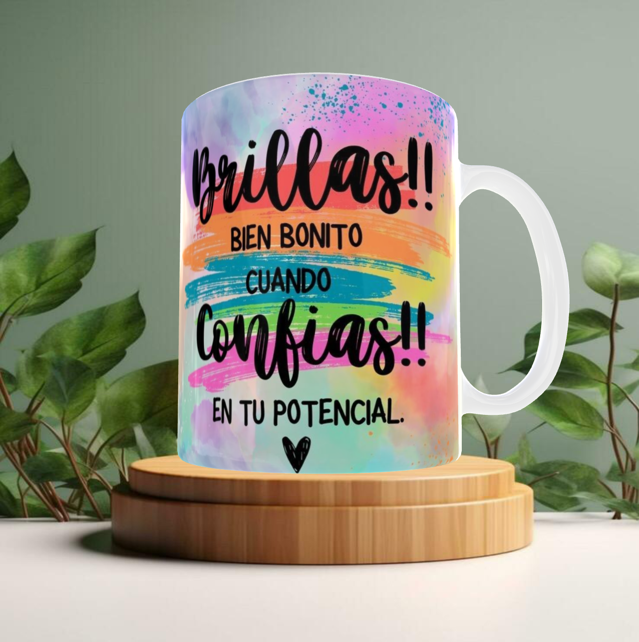Taza motivacional de colores