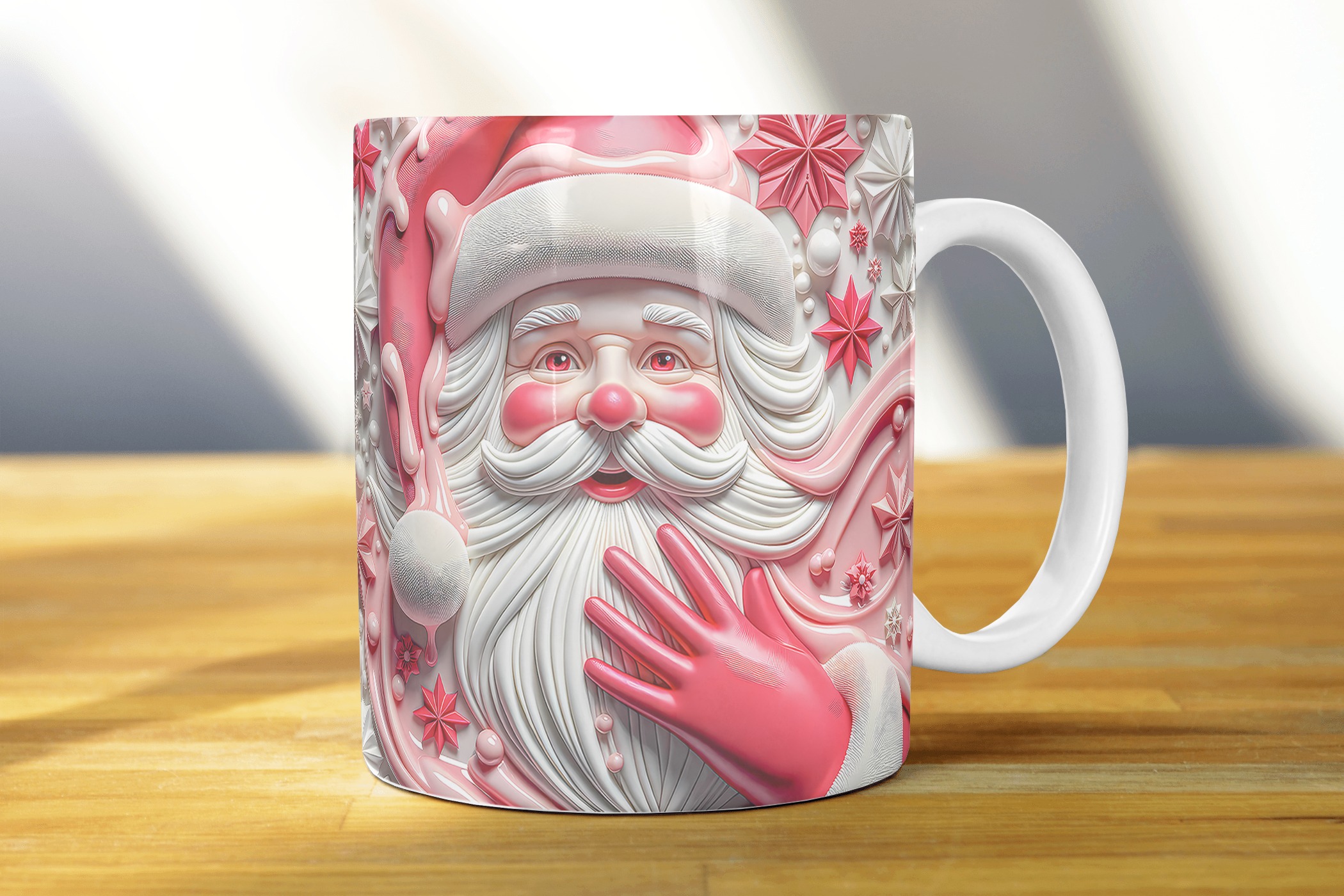 Taza navideña de Santa Claus