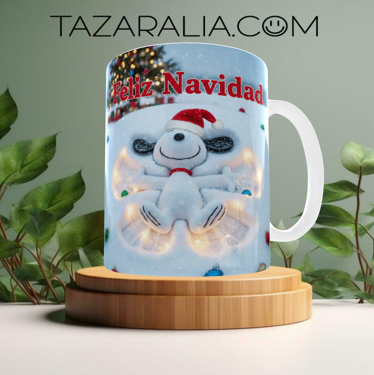 Taza navideña Snoopy
