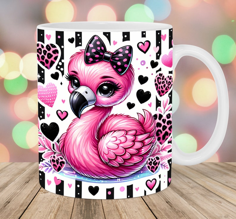 Taza con flamenco rosa