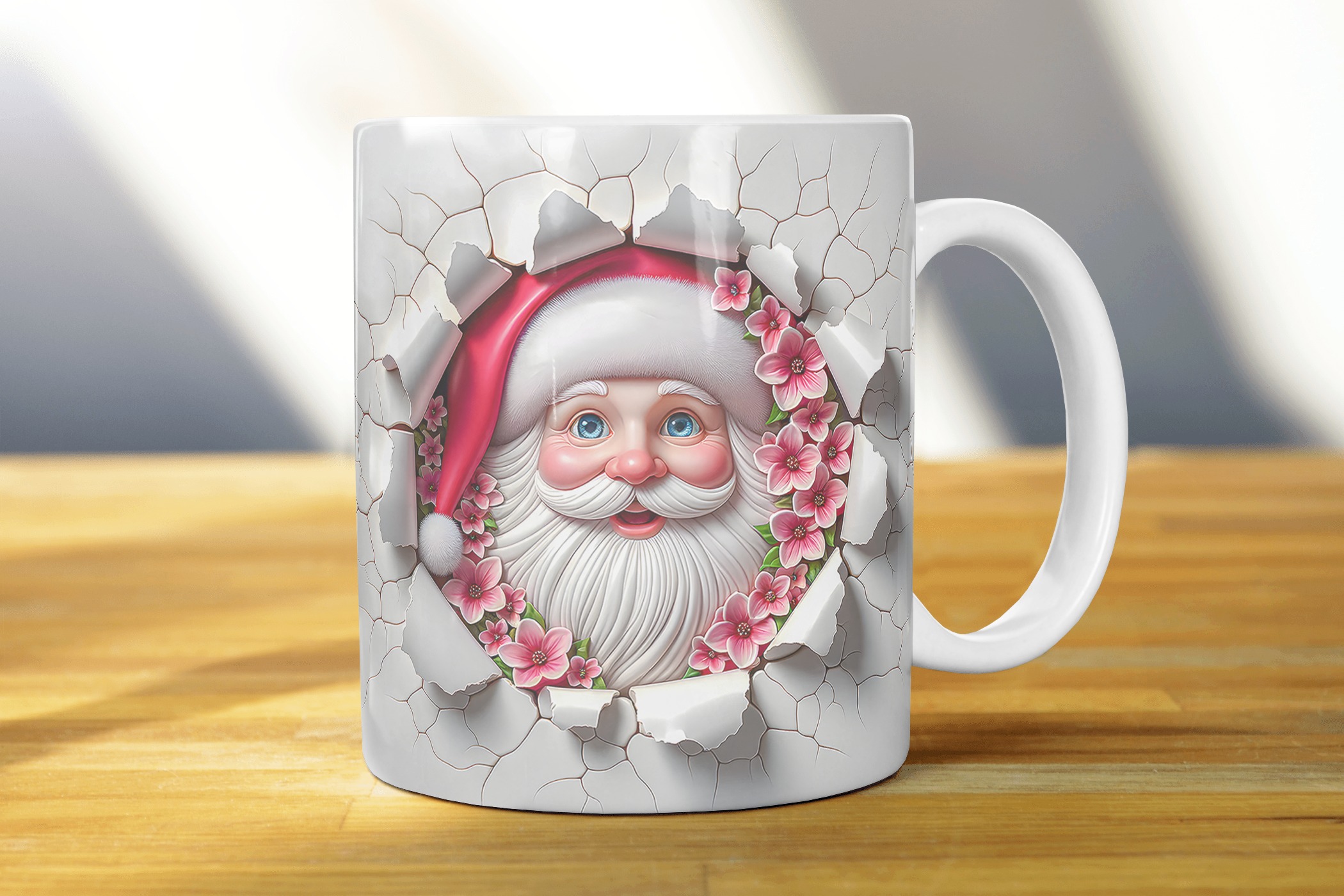 Taza decorativa con diseño de flores