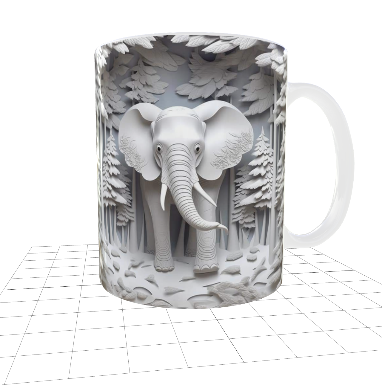 Taza con diseño de elefante