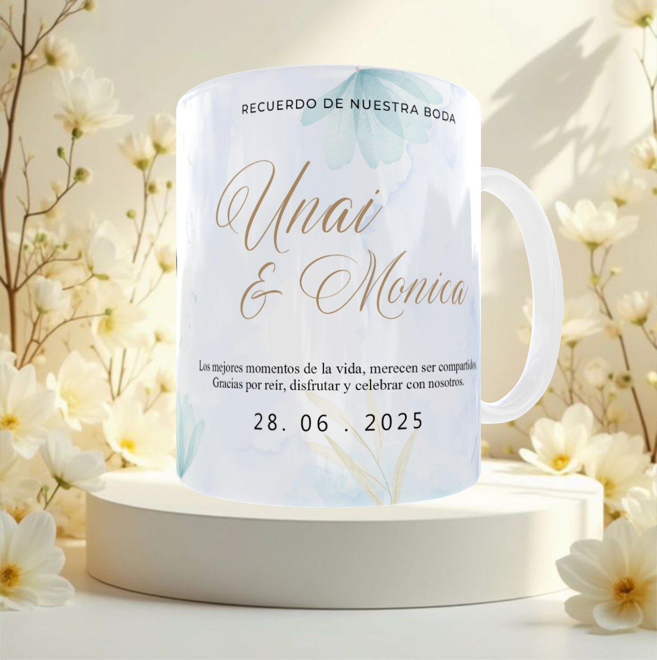 Taza personalizada de boda