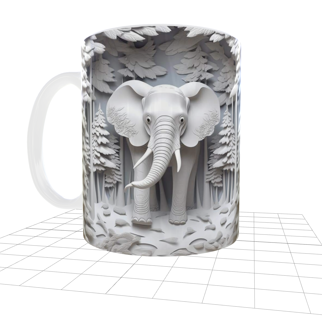Taza con diseño de elefante