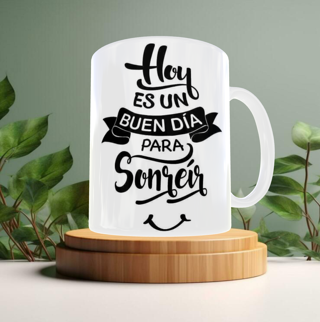 Taza motivacional Sonreir