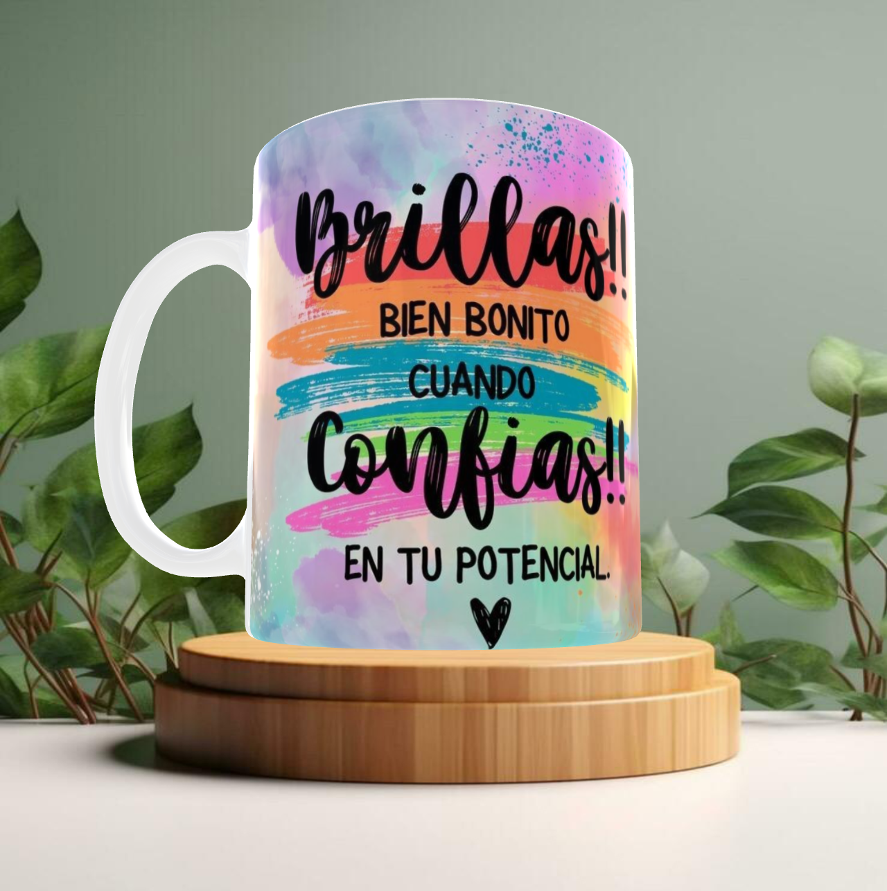 Taza motivacional de colores