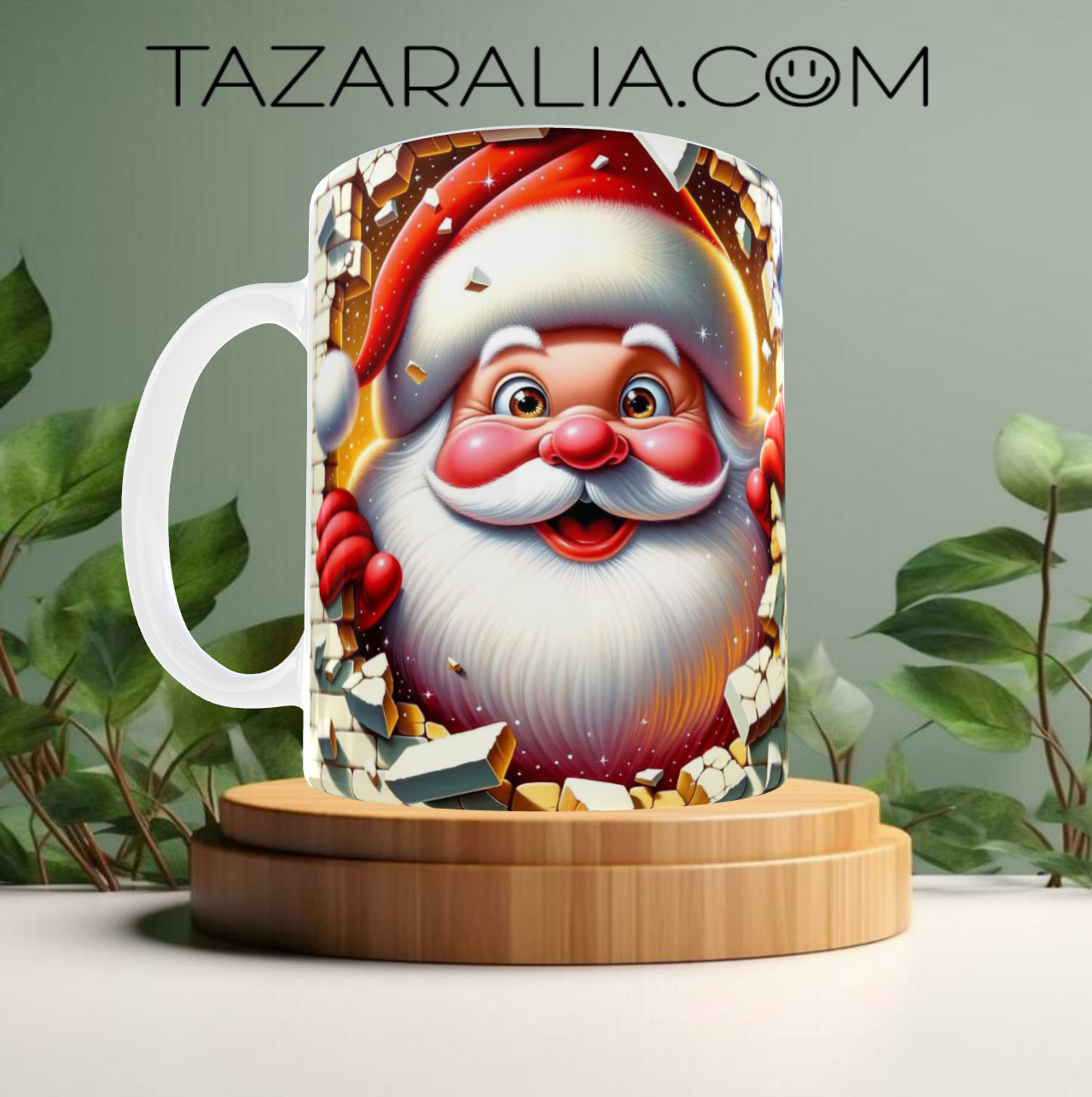 Taza navideña de Papá Noel