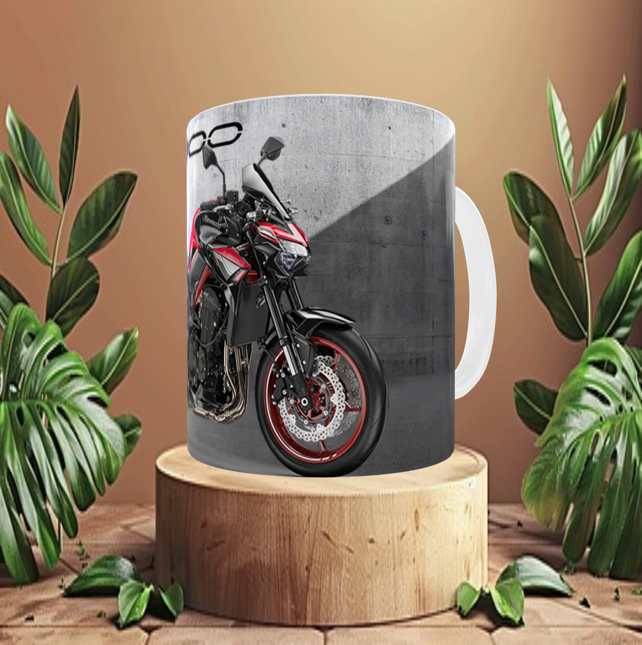 Taza personalizada Kawasaki Z900 Negra
