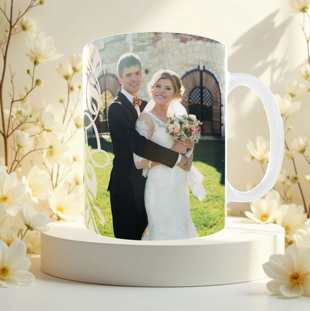 Taza personalizada de boda
