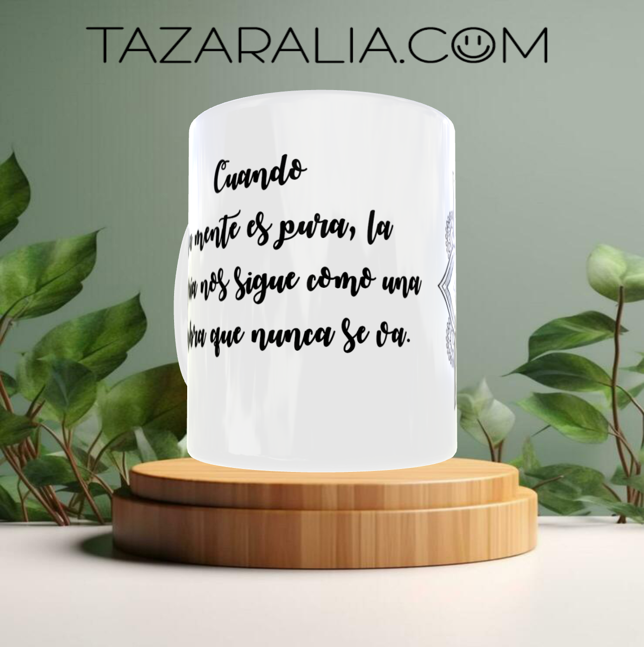 Taza de cerámica con diseño mandala
