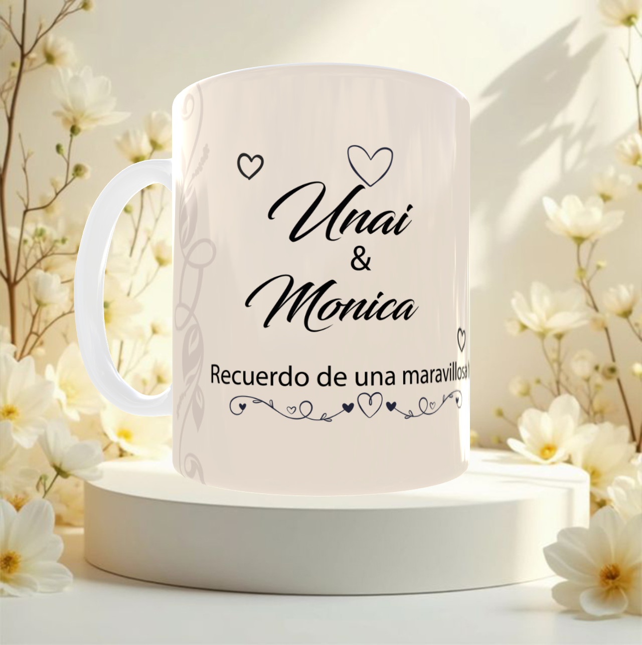 Taza personalizada de boda
