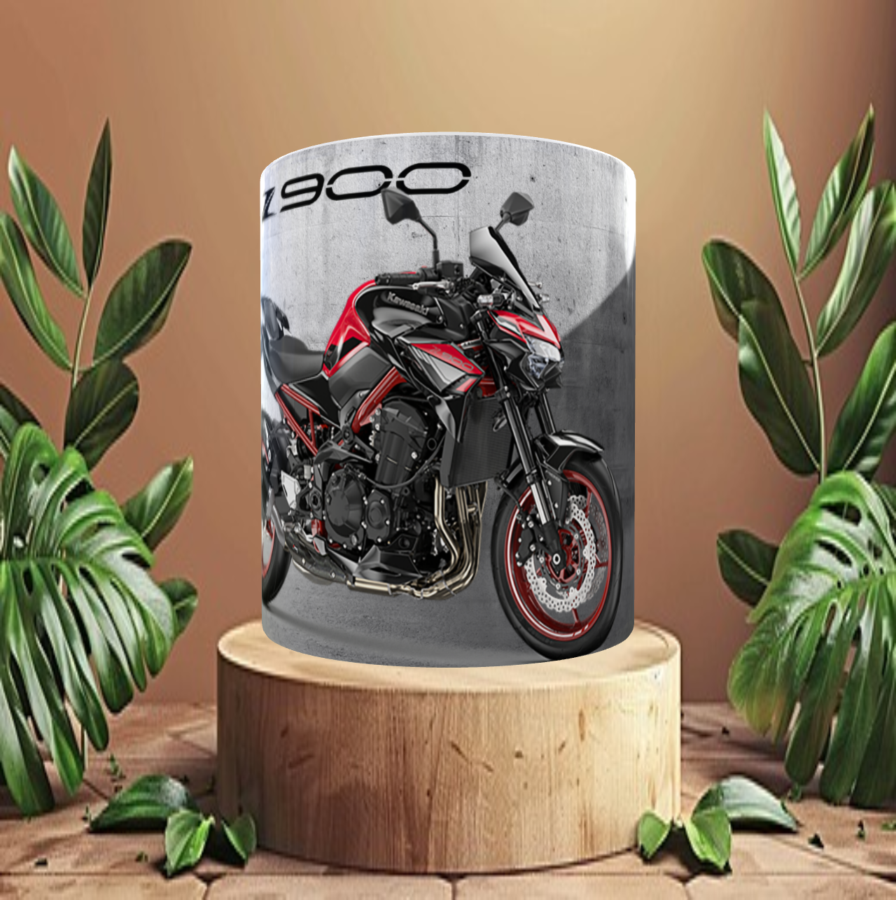 Taza personalizada Kawasaki Z900 Negra