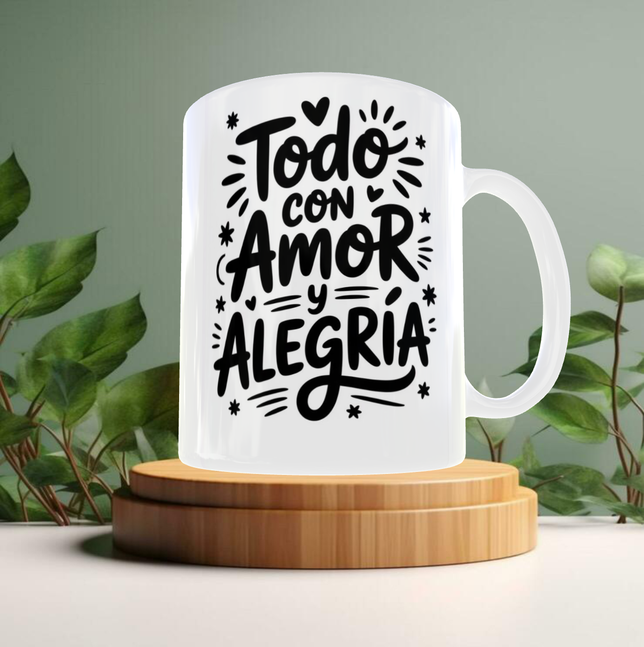 Taza de cerámica con frase motivacional