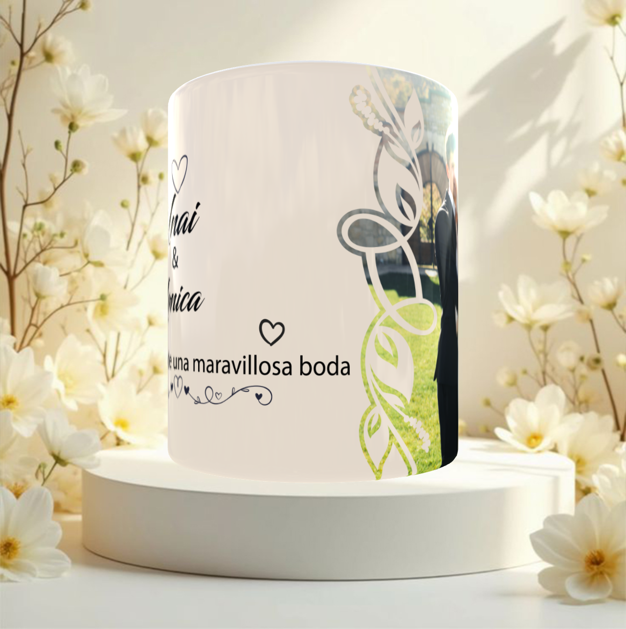 Taza personalizada de boda