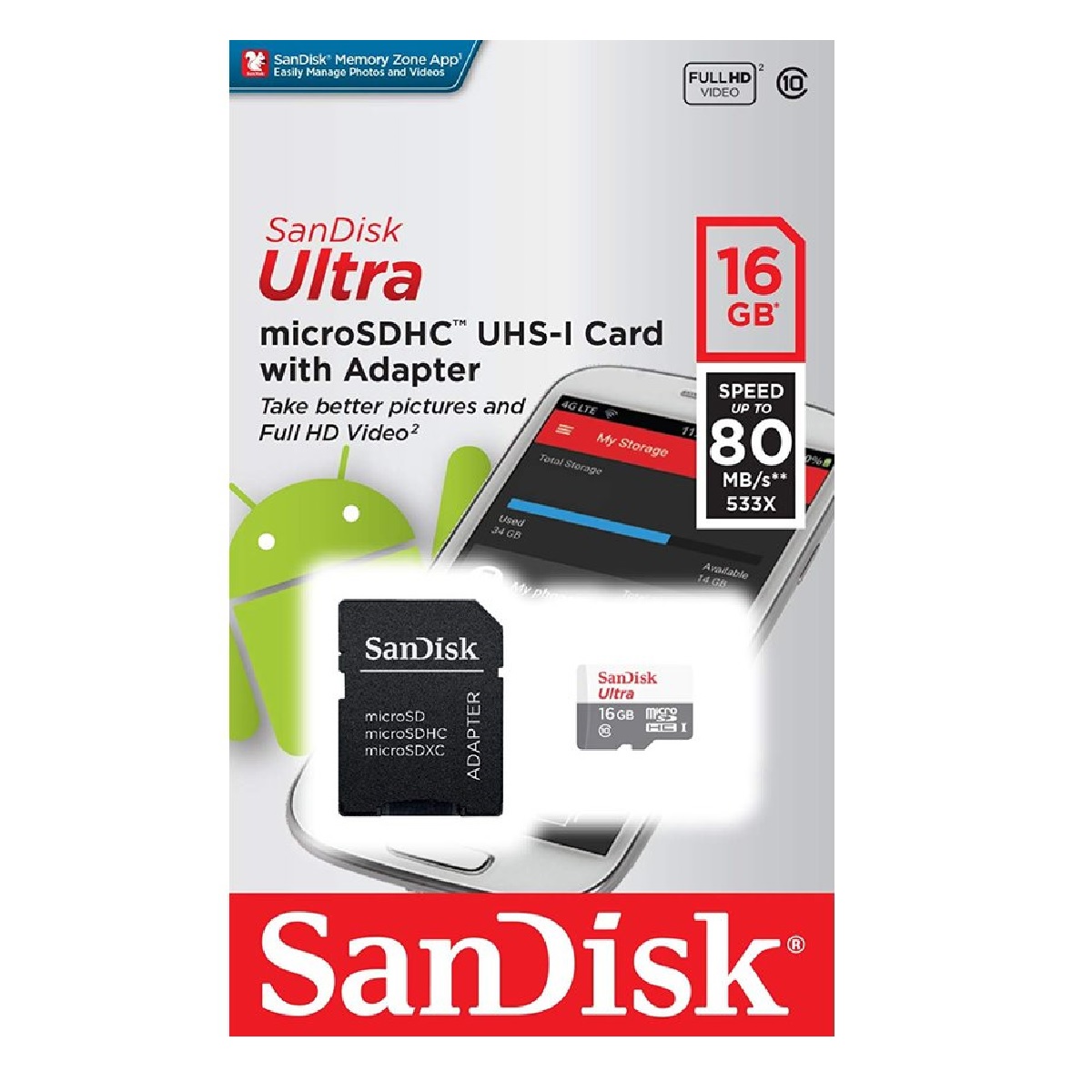 Tarjeta de memoria SanDisk Ultra microSDHC 16GB
