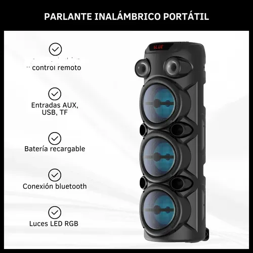 Parlante inalámbrico portátil Dinax 90cm