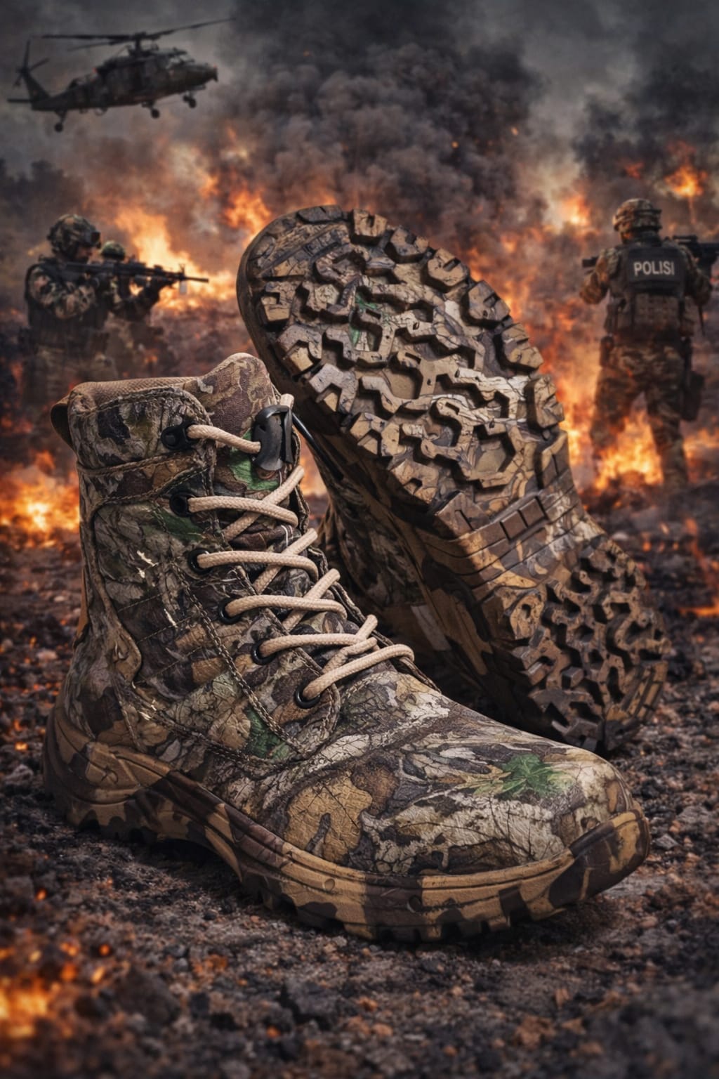 Sepatu Boot Militer Kamuflase