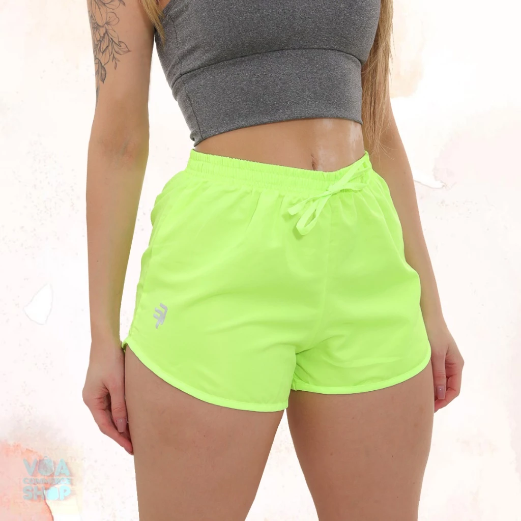 Short Tactel Feminino Levinho Liso para usar em Academia Praia Shortinho