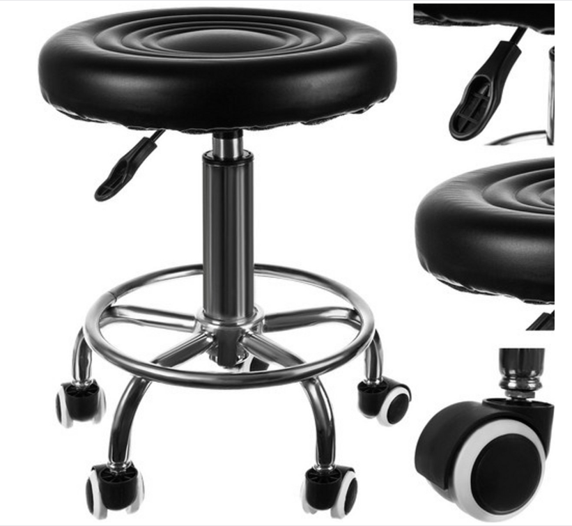 Ergonomische kruk met wieltjes