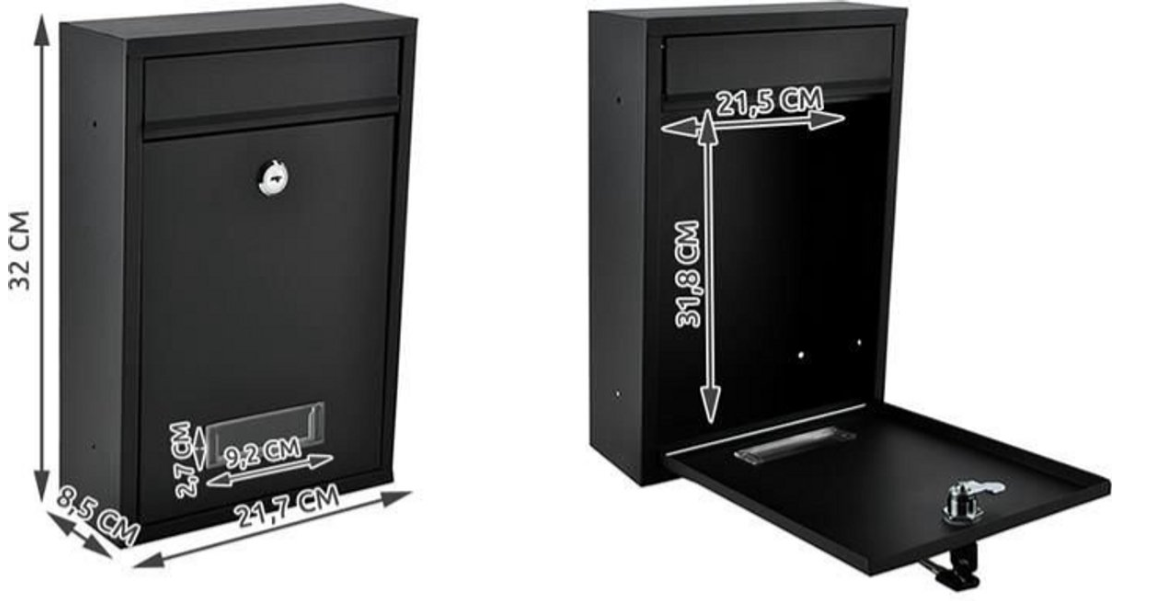 Zwarte metalen brievenbus