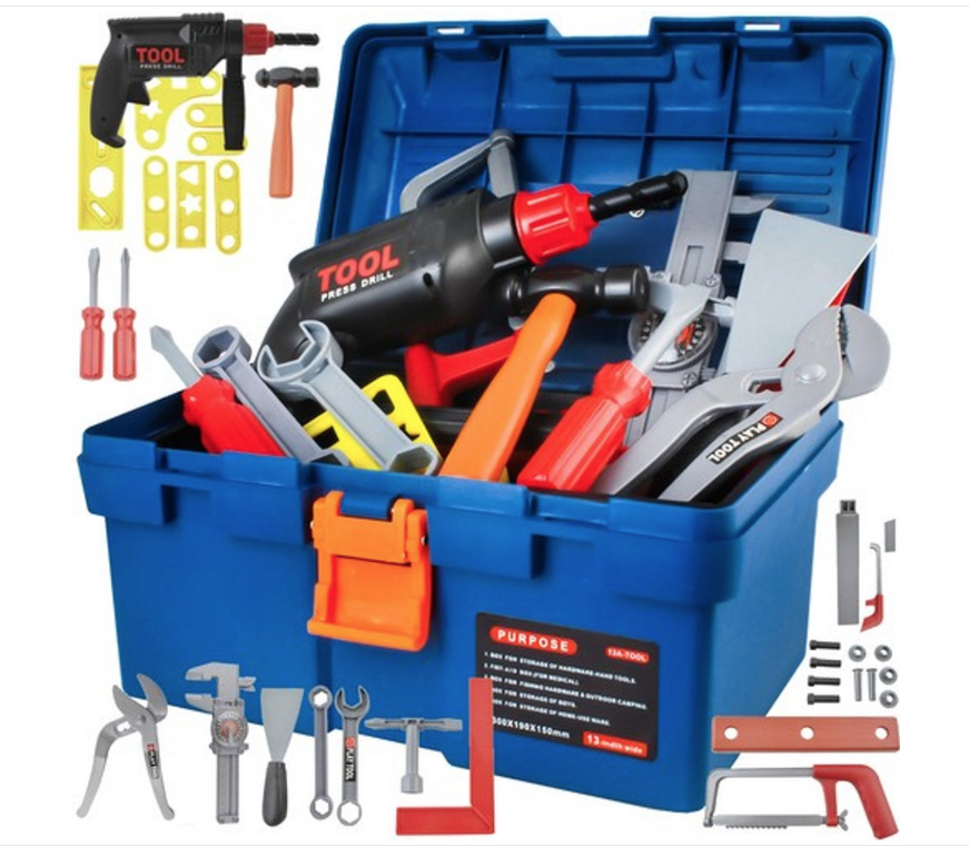 Gereedschapskoffer met speelgoedgereedschap