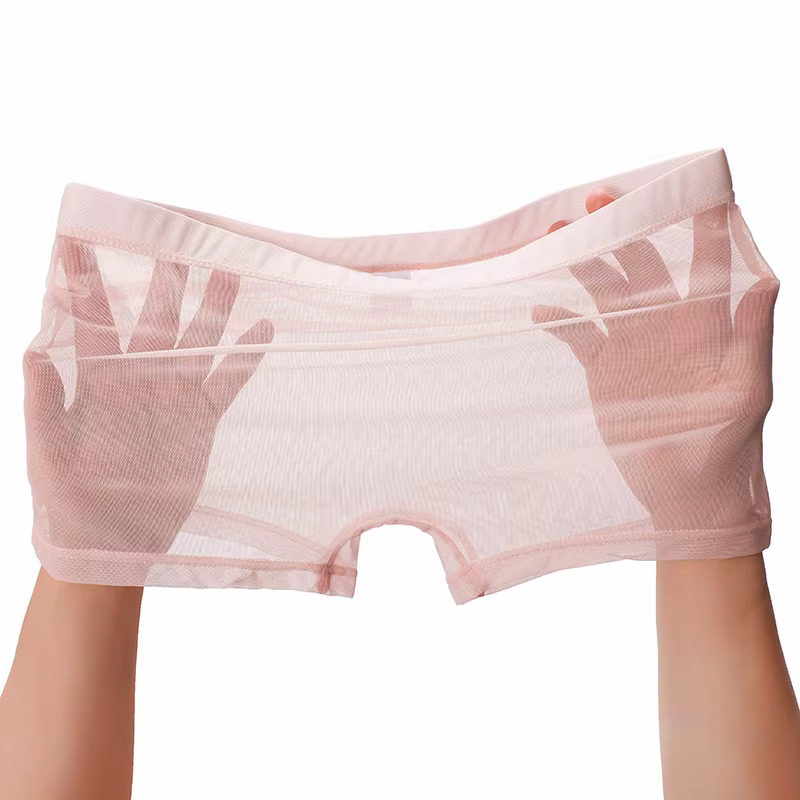 Boxer en maille transparente