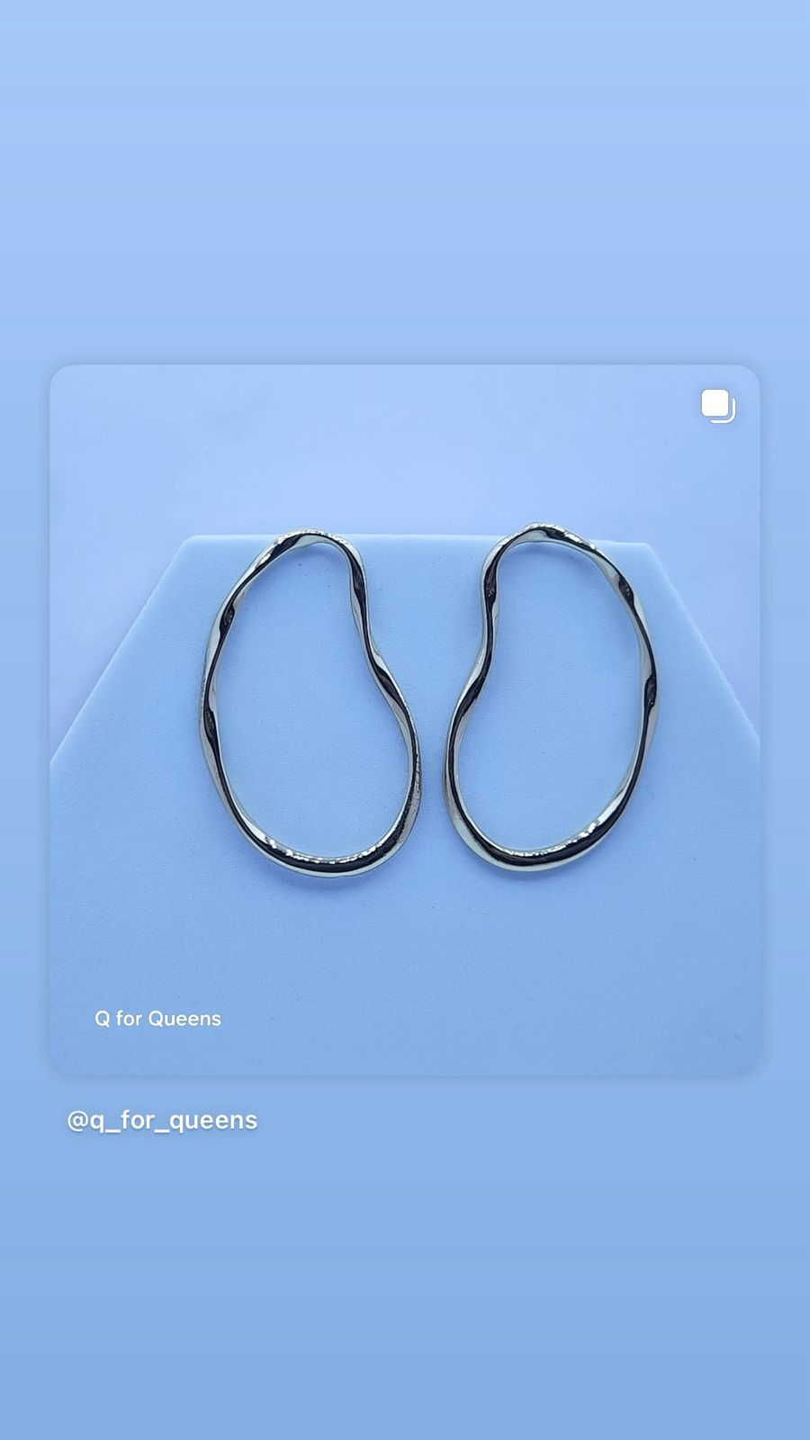 Wavy Silver Hoop Earrings