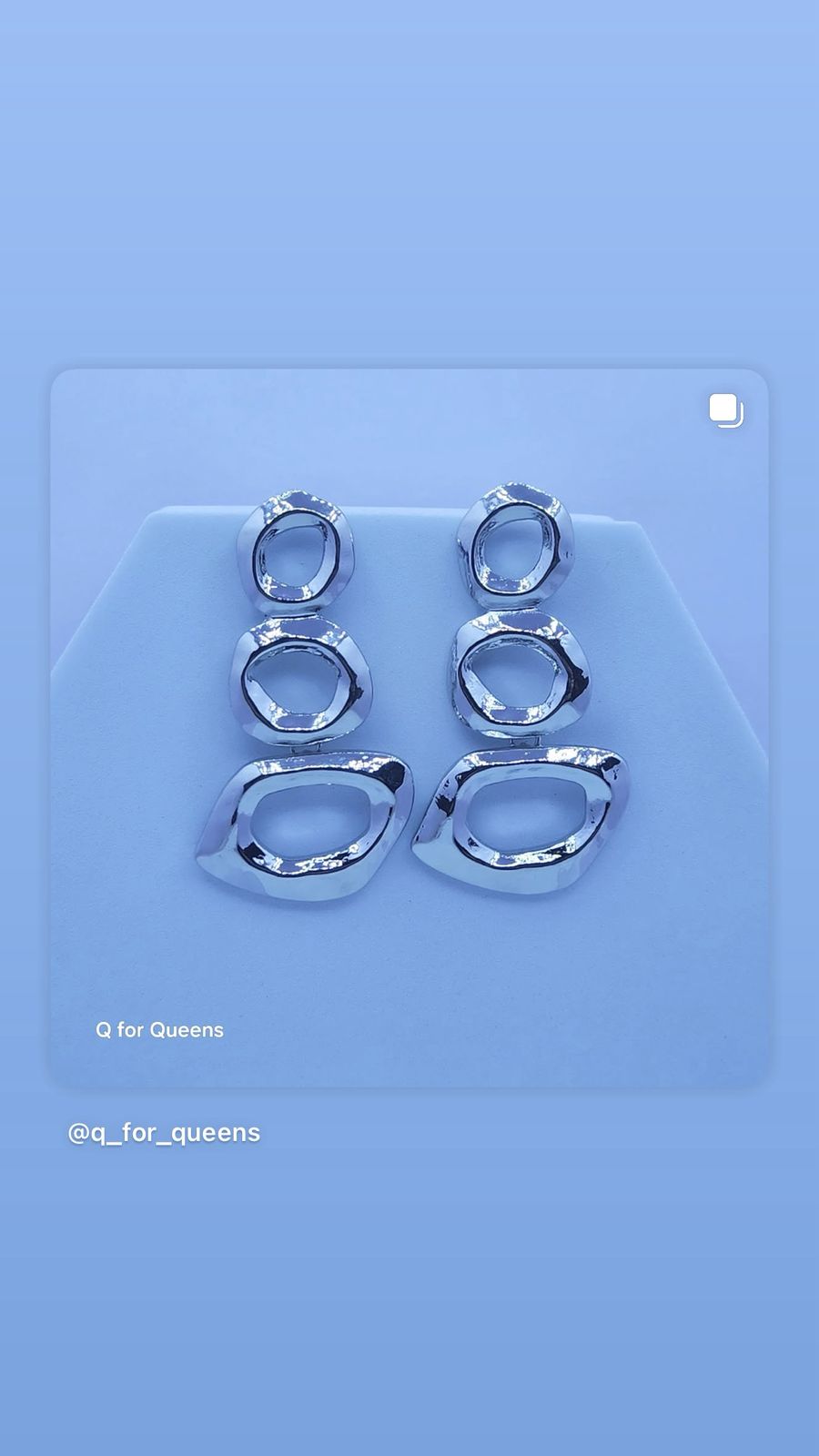 Silver Geometric Drop Earrings