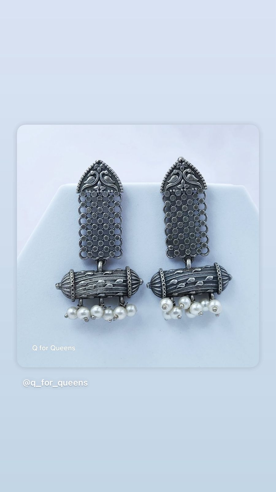Antique Silver Oxidized Earrings