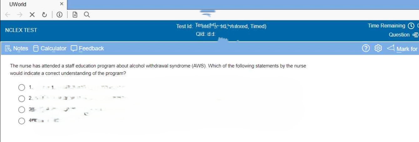 2025 UWorld Quiz 1 Capstone | Chamberlain Current Session