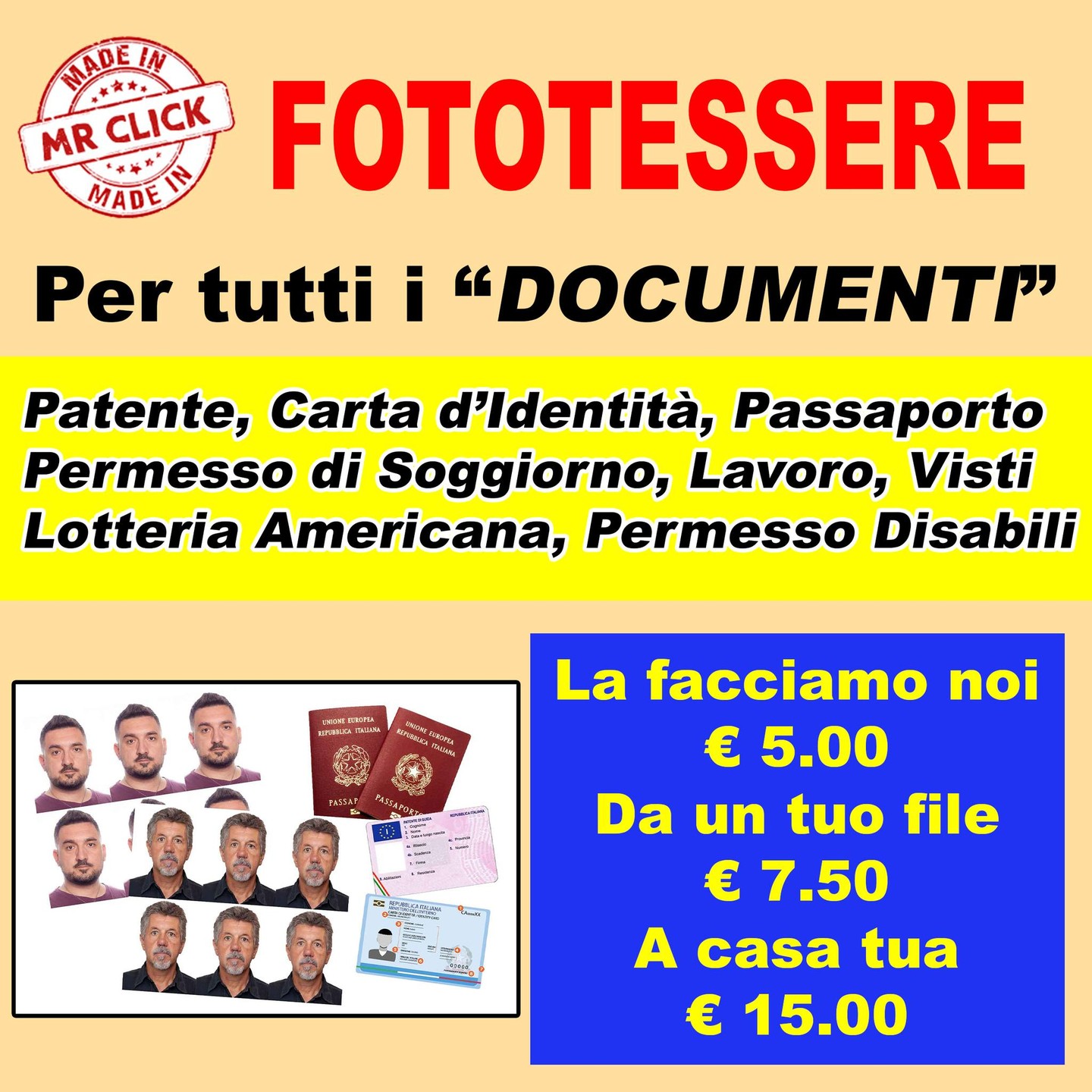 Fototessere per Documenti