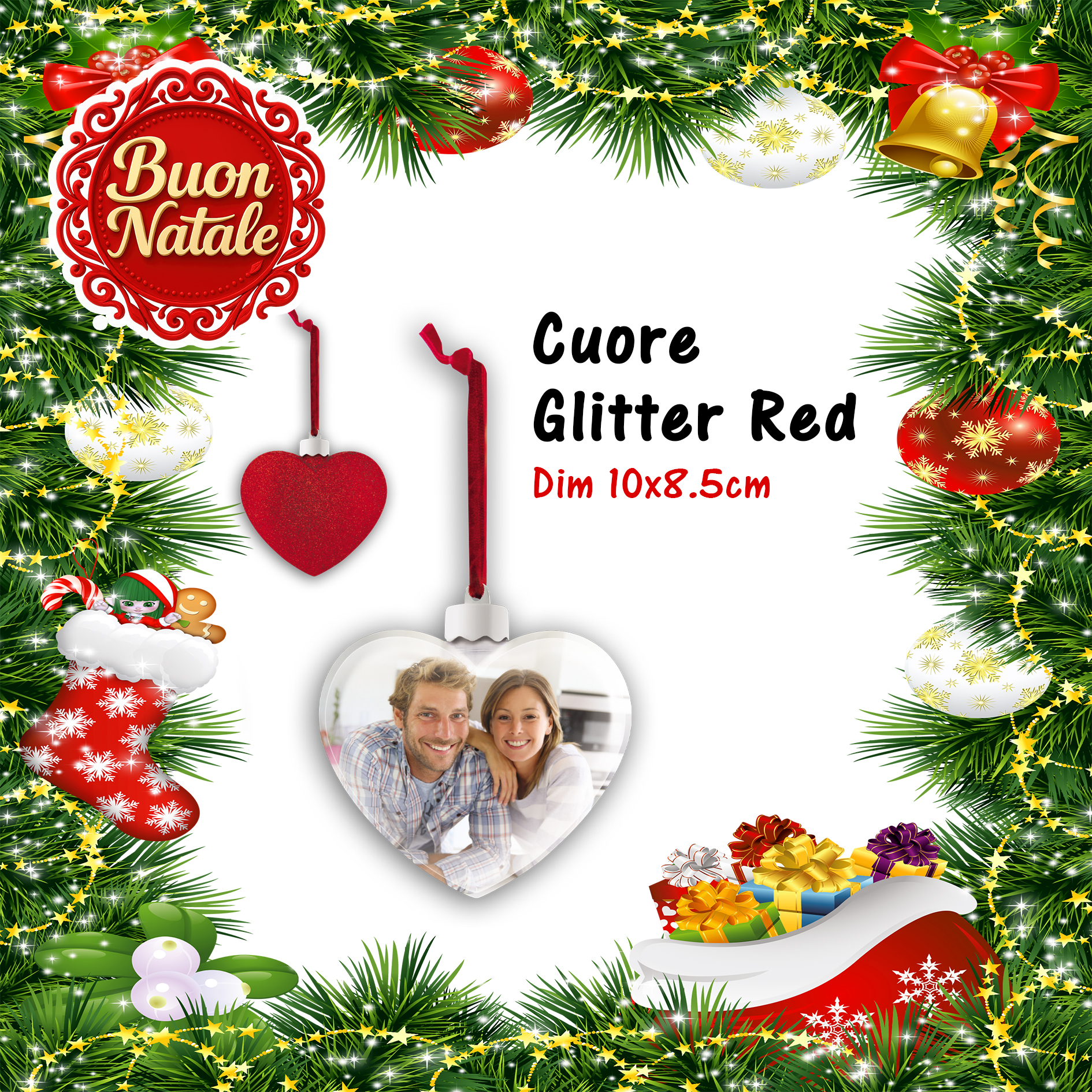 Cuore Glitter Red