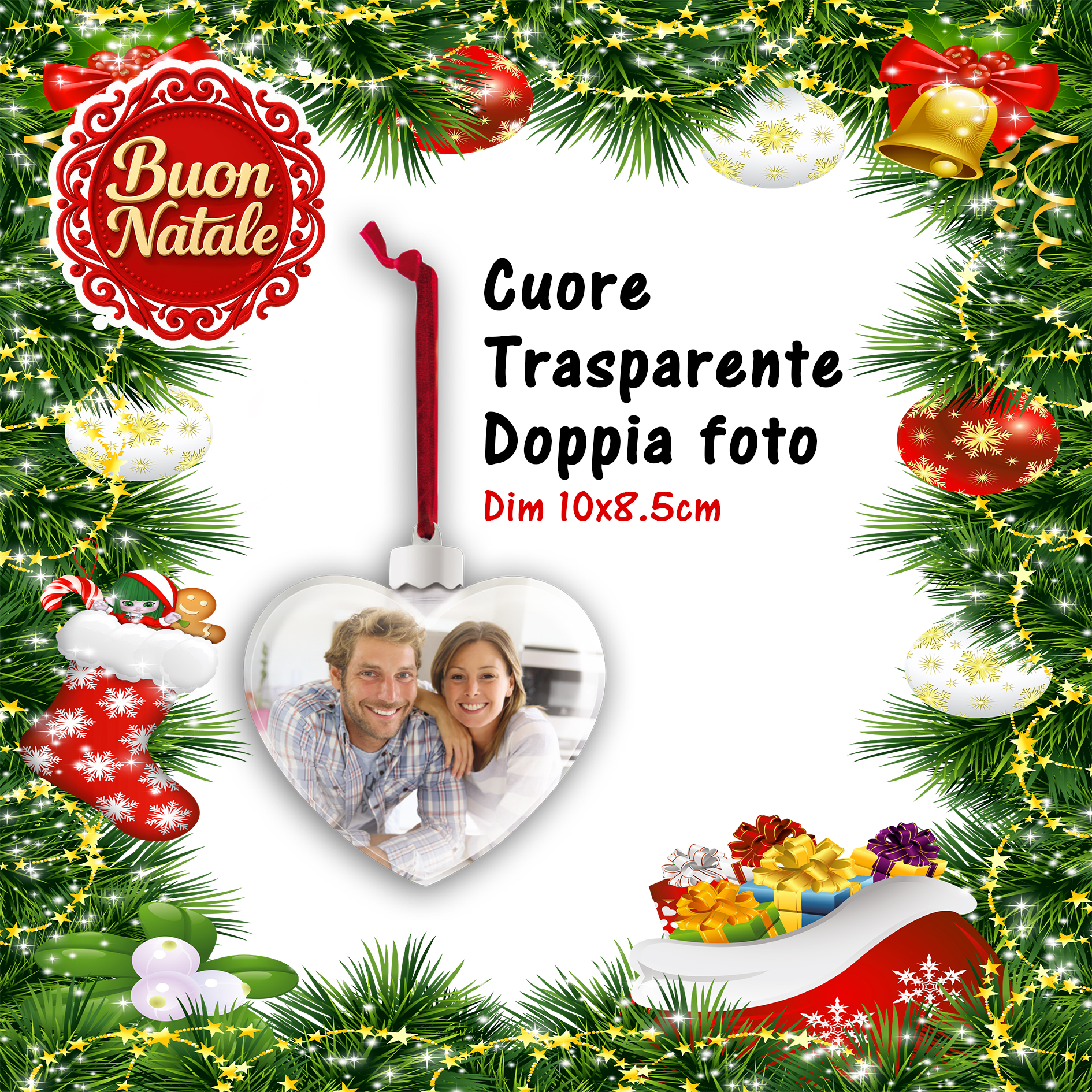 Cuore Trasparente Doppia Foto